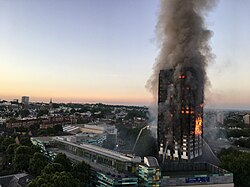 The Grenfell Tower fire, a catastrophic fire in a high-rise apartment building in North — June 14, 2017