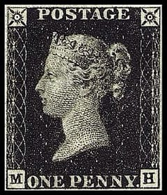 Penny Black Stamp Introduction - March 4, 1840