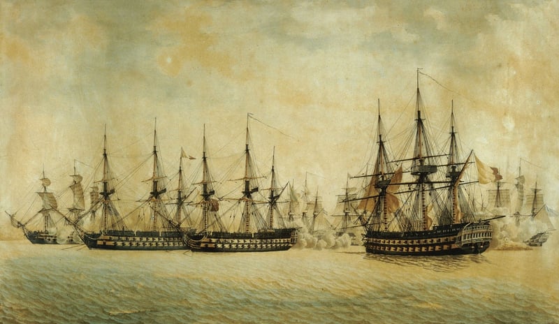 First Battle of Algeciras: Outnumbered French Navy ships defeat the Royal Navy i