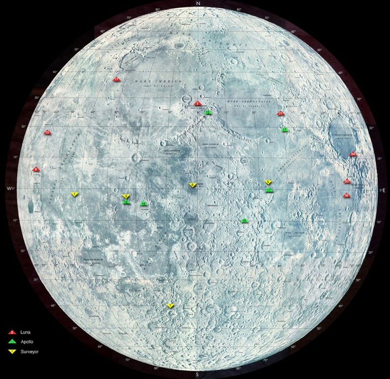 Luna programme: The Soviet Union lands Lunokhod 1 on Mare Imbrium (Sea of Rains)