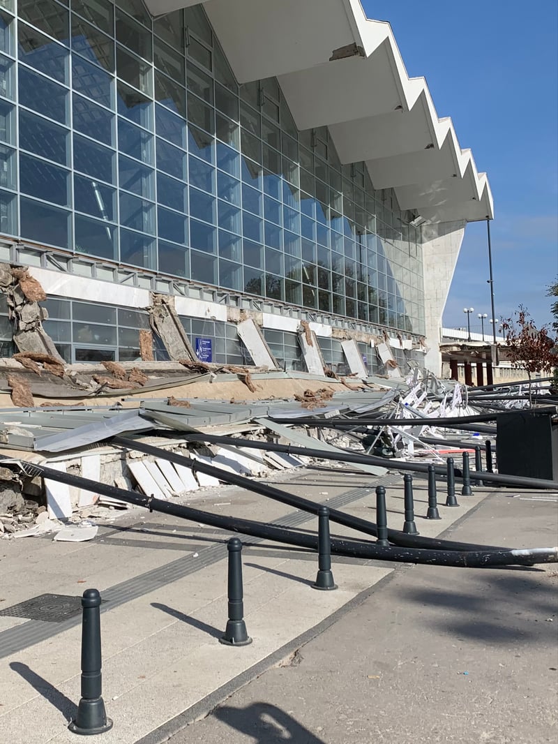 A concrete canopy collapses at the Novi Sad railway station, killing 16 people a