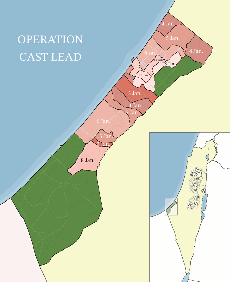 Operation Cast Lead: Israel launches three-week operation on Gaza.