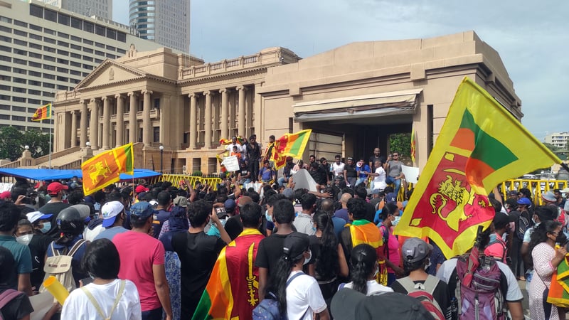 The 2022 Sri Lankan protests begins amidst Sri Lanka's economic collapse.