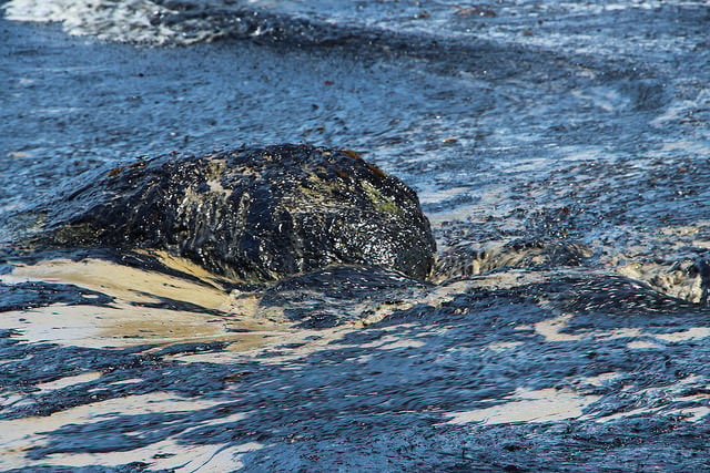 The Refugio oil spill deposited 142,800 U.S. gallons (3,400 barrels) of crude oi