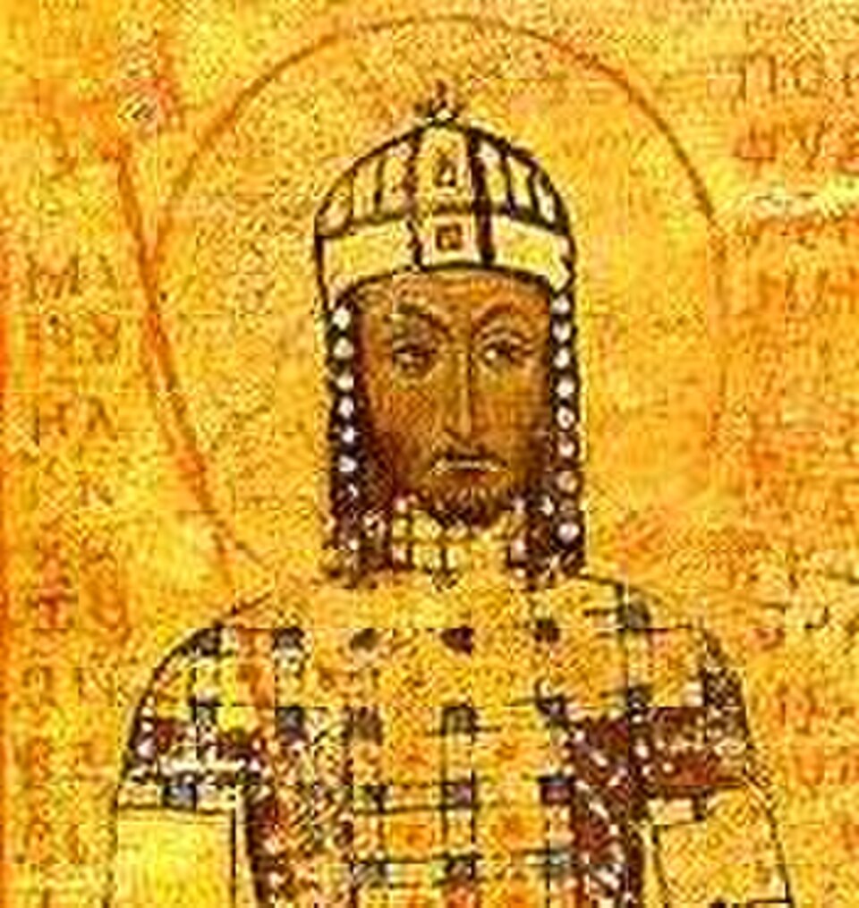 Map of the Byzantine Empire in the 12th century with Sirmium highlighted