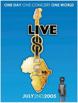 The Live 8 benefit concerts takes place in the G8 states and in South Africa. Mo